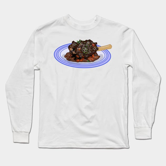 Braised lamb shank cartoon illustration Long Sleeve T-Shirt by Miss Cartoon